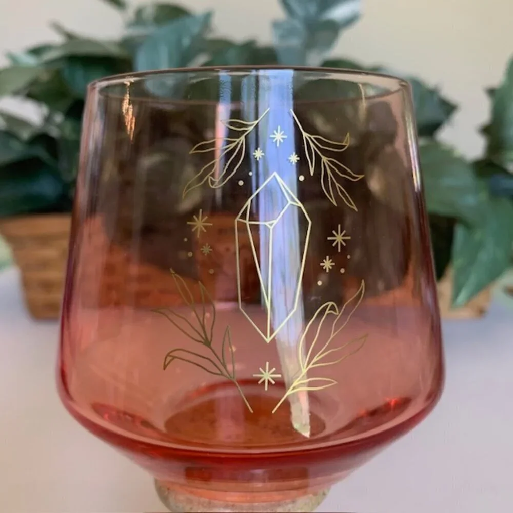 Rose Crystal Healing Drinking Glass DT Wand Love Acceptance Compassion Kindness